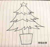 黑白圣诞树简笔画画法图片步骤步骤3