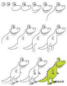 绘本故事可爱的卡通鳄鱼简笔画画法图片步骤