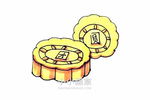 中秋月饼简笔画画法图片步骤步骤1