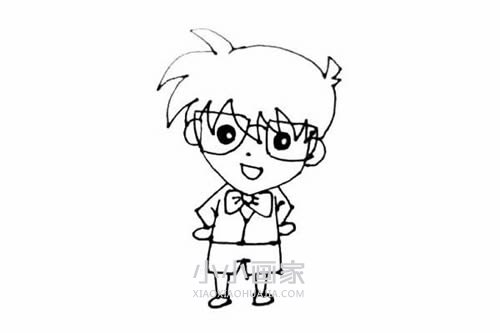 名侦探柯南简笔画画法图片步骤步骤9