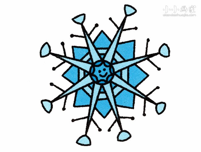 卡通雪花简笔画画法图片步骤步骤1