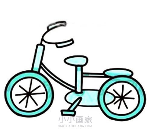 彩色自行车简笔画画法图片步骤步骤1