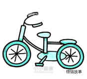 绘本故事彩色自行车简笔画画法图片步骤