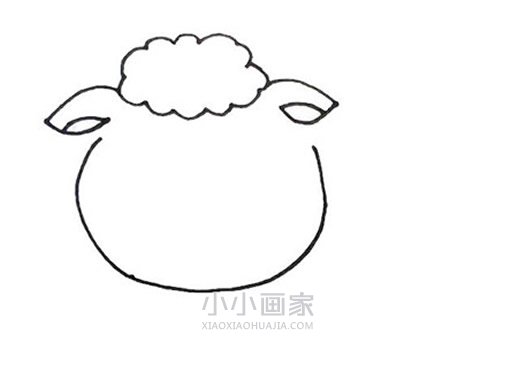 卡通小绵羊简笔画画法图片步骤步骤2