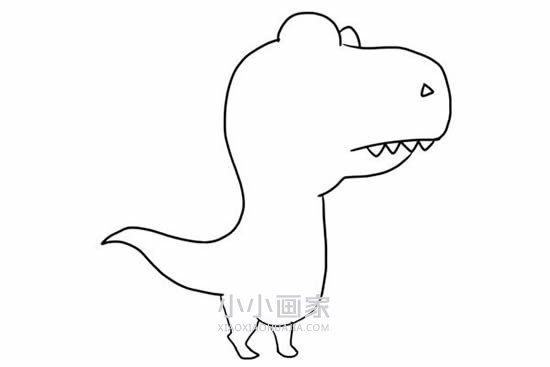 卡通可爱霸王龙简笔画画法图片步骤步骤5