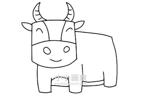 彩色卡通大公牛简笔画画法图片步骤步骤6