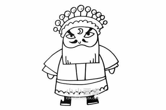 京剧人物简笔画画法图片步骤步骤4