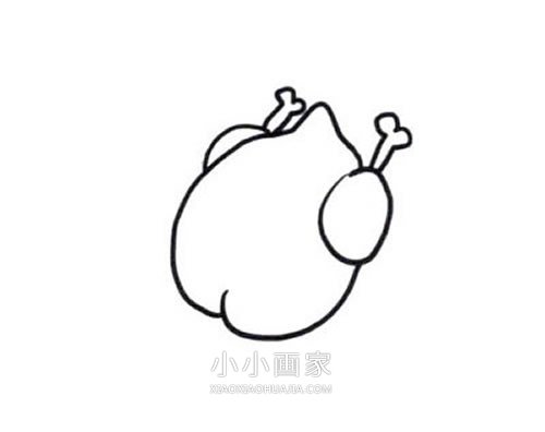 彩色烤鸡简笔画画法图片步骤步骤3