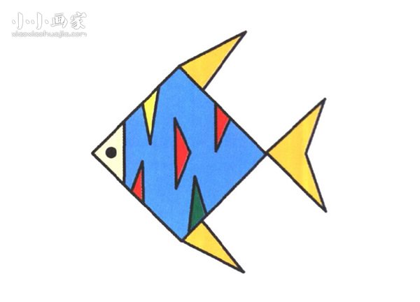 可爱又简单花纹鱼简笔画画法图片步骤步骤1