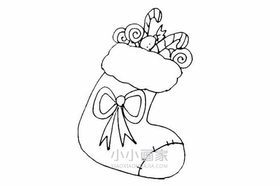 漂亮圣诞袜简笔画画法图片步骤步骤7