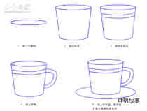 简单咖啡杯简笔画画法图片步骤