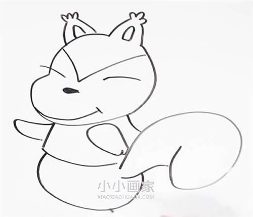 可爱松鼠宝宝简笔画画法图片步骤步骤6