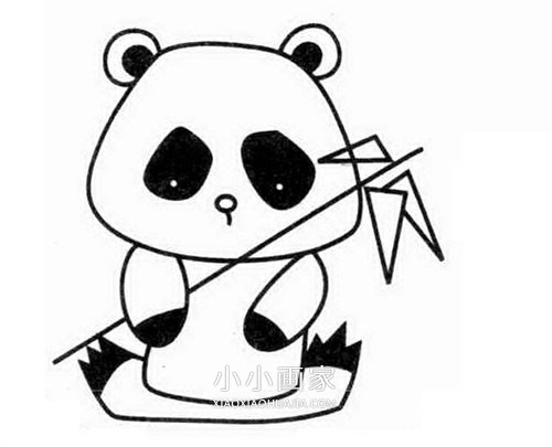 吃竹子大熊猫简笔画画法图片步骤步骤1