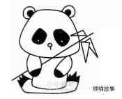 吃竹子大熊猫简笔画画法图片步骤步骤1