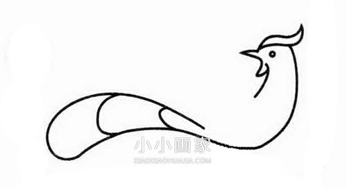 美丽凤凰简笔画画法图片步骤步骤2