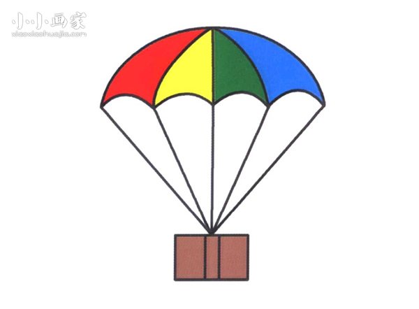 彩色降落伞简笔画画法图片步骤步骤1