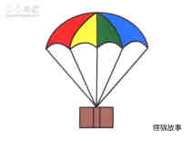 彩色降落伞简笔画画法图片步骤步骤1