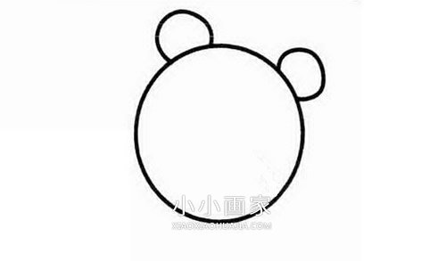 可爱小熊简笔画画法图片步骤步骤2