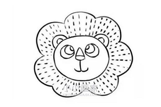 可爱的小狮子简笔画画法图片步骤步骤5