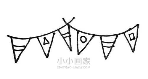 节日彩旗简笔画画法图片步骤步骤4