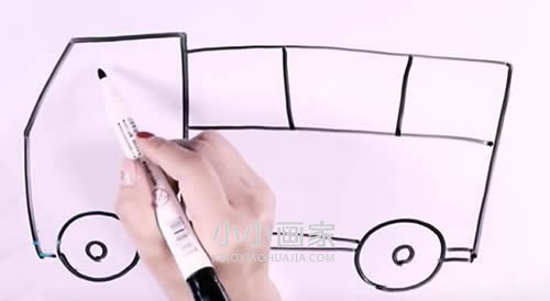 行驶的消防车简笔画画法图片步骤步骤5