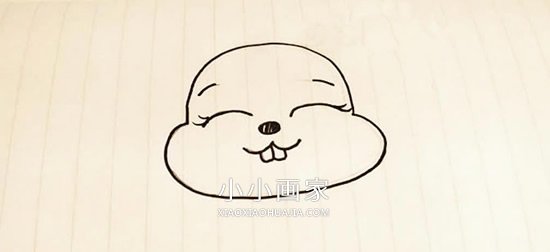 坐在月亮上的兔子简笔画画法图片步骤步骤2