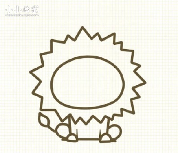 彩色可爱小狮子简笔画画法图片步骤步骤7