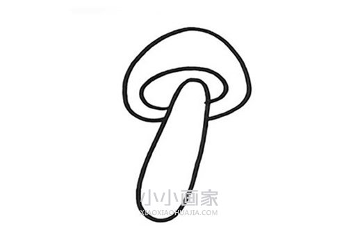 两只卡通蘑菇简笔画画法图片步骤步骤3