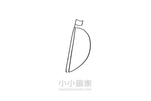 大海里的帆船简笔画画法图片步骤步骤3