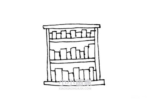 彩色书柜简笔画画法图片步骤步骤4