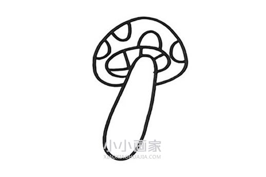 两只卡通蘑菇简笔画画法图片步骤步骤4