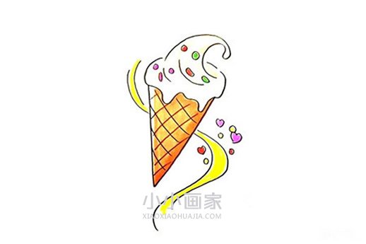 绘本故事彩色冰激凌简笔画画法图片步骤