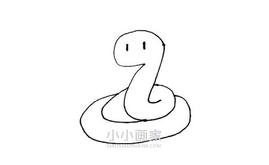 盘起的蛇简笔画画法图片步骤步骤5