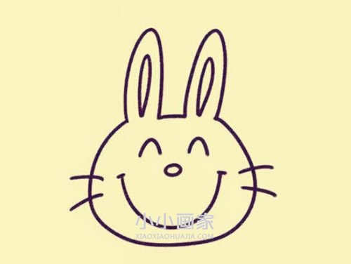 快乐卡通小白兔简笔画画法图片步骤步骤5