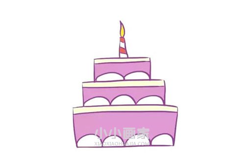 绘本故事三层结婚蛋糕简笔画画法图片步骤