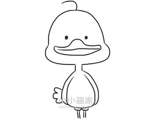 黑白卡通小鸭子简笔画画法图片步骤步骤6