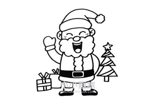 卡通圣诞老人简笔画画法图片步骤步骤6