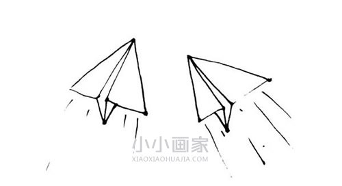 飞行的纸飞机简笔画画法图片步骤步骤7