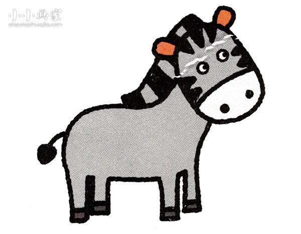 彩色小马驹简笔画画法图片步骤步骤1